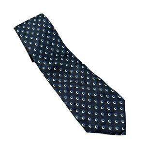 JOHN VARVATOS STAR USA Blue Patterned Geometric Polka Dot Tie Silk Career Office